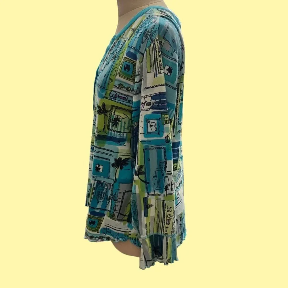 Bila Sweater Jacket - 1/4 Button Front / SZ: 1X / EUC